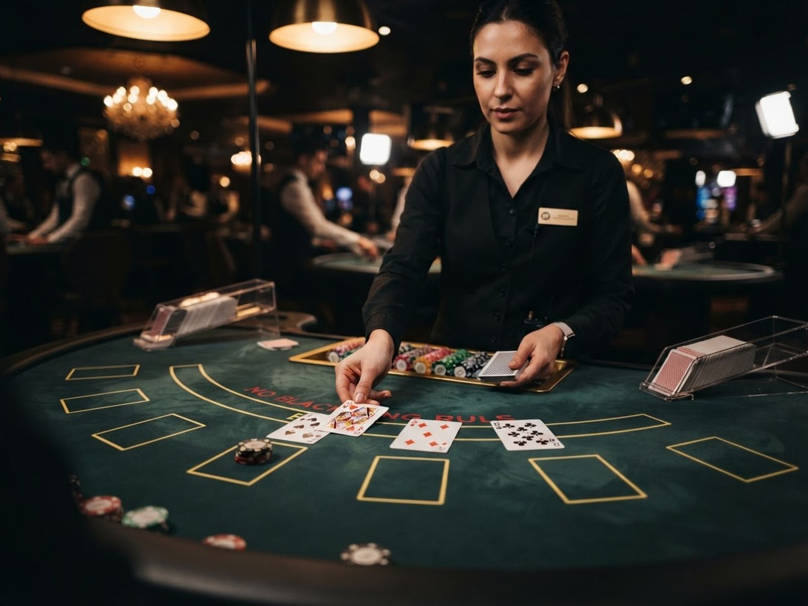 Live blackjack table dealt in real time